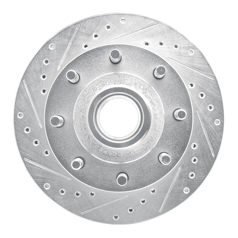 R1 92-94 Ford E-350 Econoline Club Wagon Front Left Drilled & Slotted Silver Brake Rotor 1