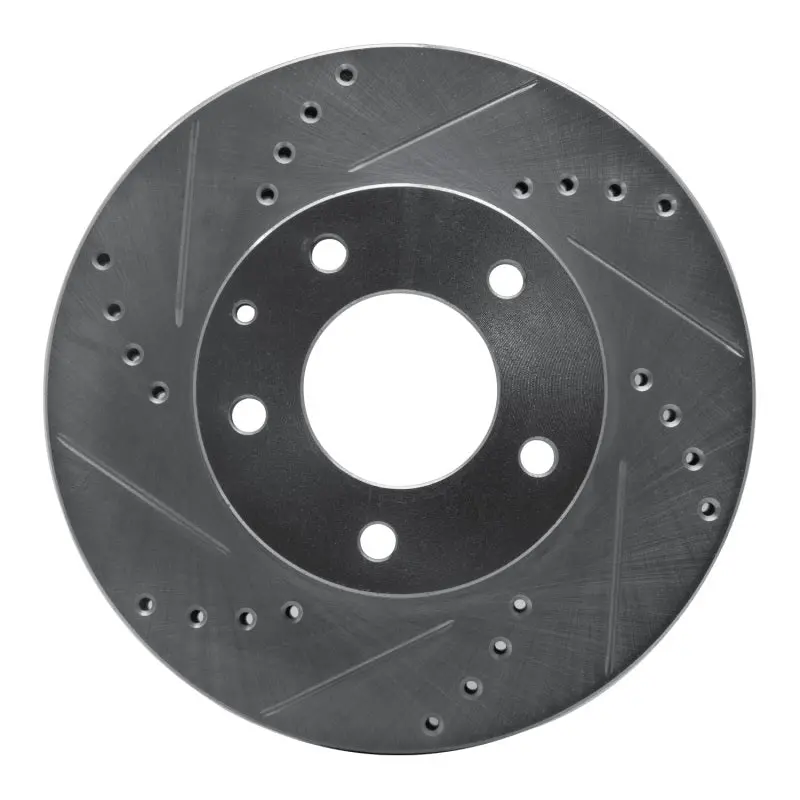 R1 92-95 Mazda Mpv Front Left Drilled & Slotted Silver Brake Rotor 1
