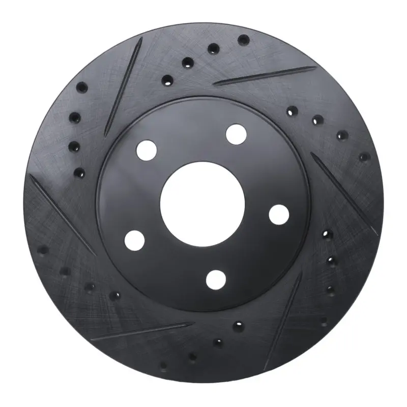R1 92-95 Toyota Mr2 Front Left Drilled & Slotted Black Brake Rotor 1