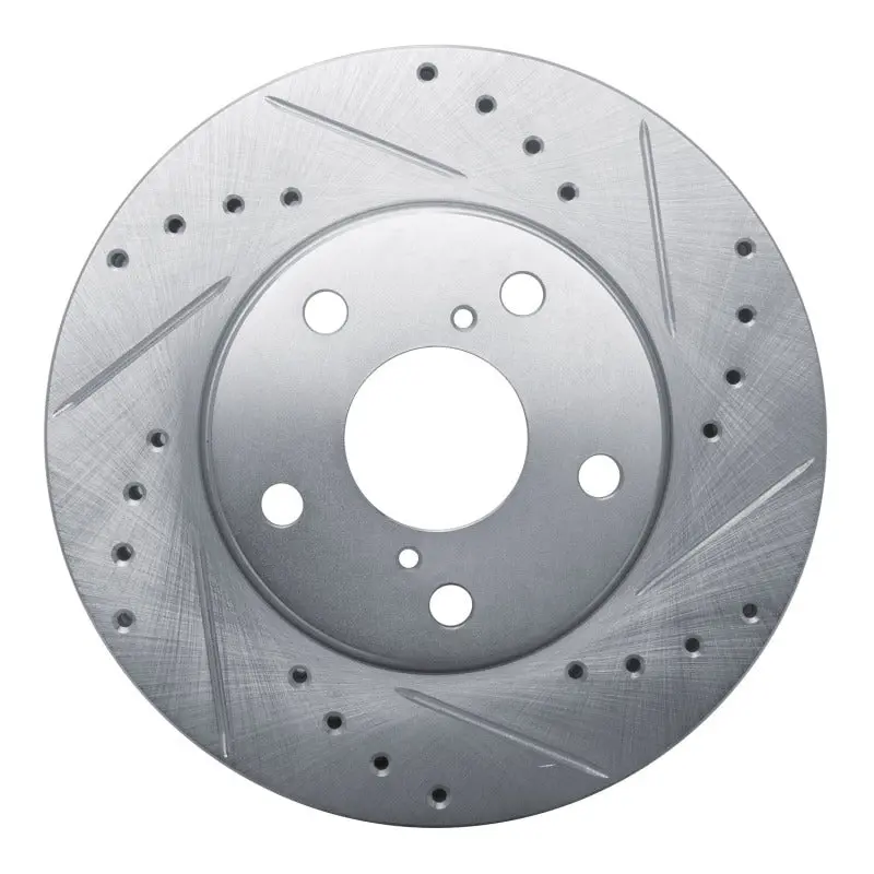 R1 92-95 Toyota Mr2 Front Right Drilled & Slotted Silver Brake Rotor 1