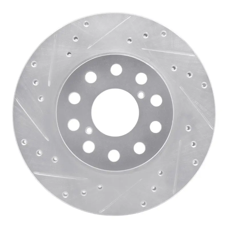 R1 92-95 Toyota Mr2 Rear Left Drilled & Slotted Silver Brake Rotor 1