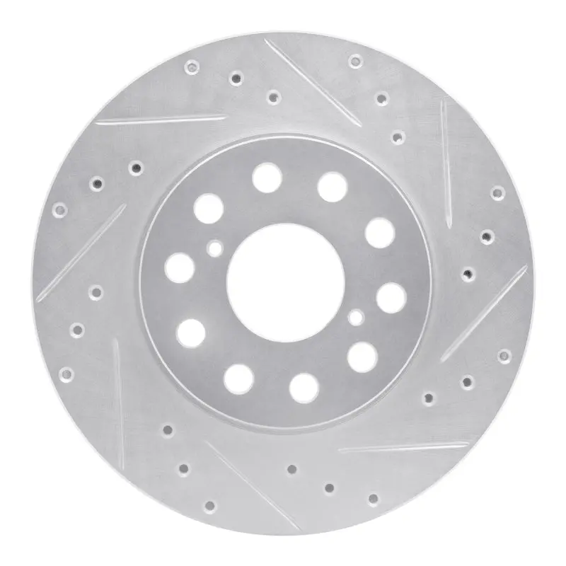 R1 92-95 Toyota Mr2 Rear Right Drilled & Slotted Silver Brake Rotor 1