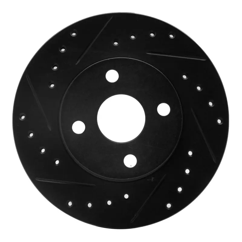 R1 92-95 Toyota Paseo Front Left Drilled & Slotted Black Brake Rotor 1