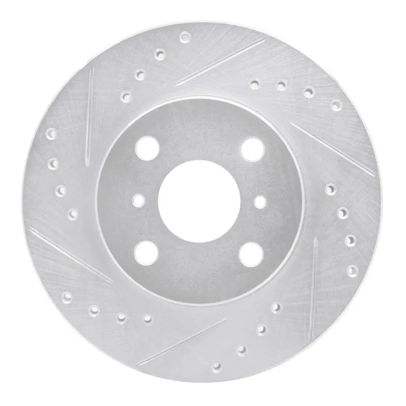 R1 92-95 Toyota Paseo Front Left Drilled & Slotted Silver Brake Rotor 1