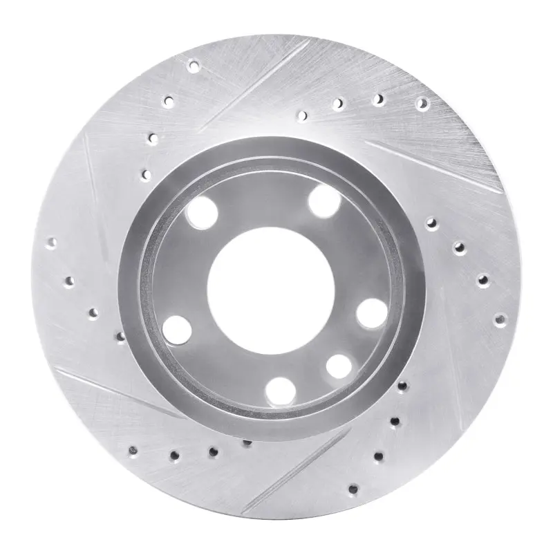 R1 92-95 Volkswagen Eurovan Front Left Drilled & Slotted Silver Brake Rotor 1