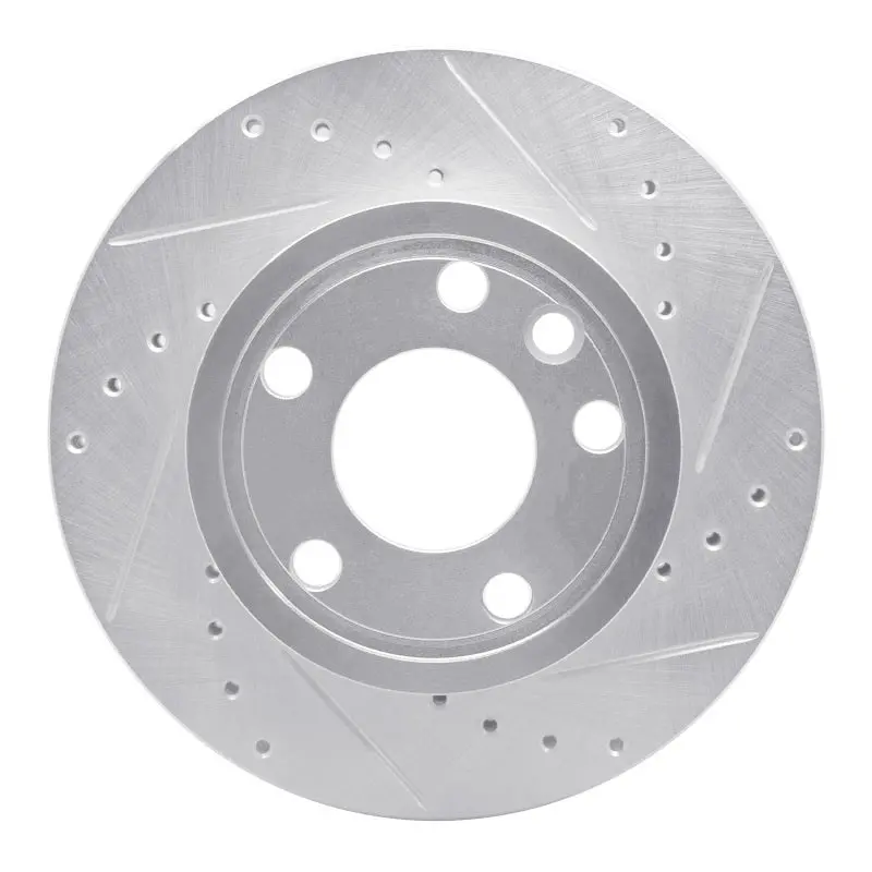 R1 92-95 Volkswagen Eurovan Front Right Drilled & Slotted Silver Brake Rotor 1