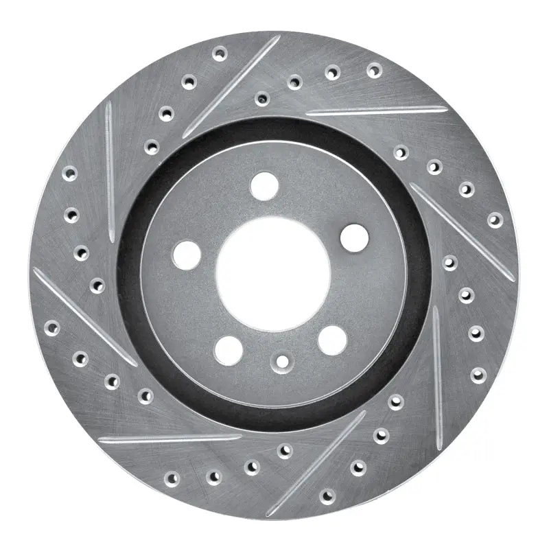 R1 92-95 Volkswagen Jetta Sedan Front Left Drilled & Slotted Silver Brake Rotor 1