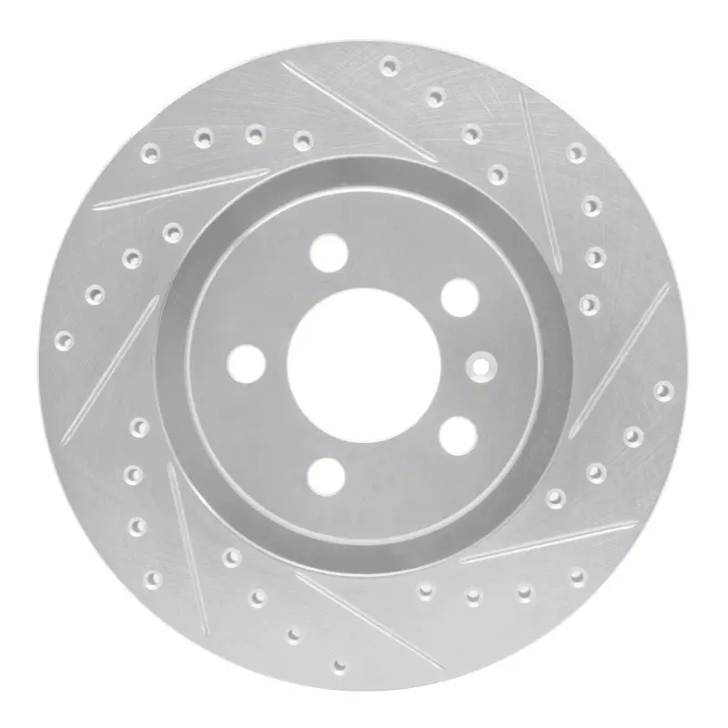 R1 92-95 Volkswagen Jetta Sedan Front Right Drilled & Slotted Silver Brake Rotor 1