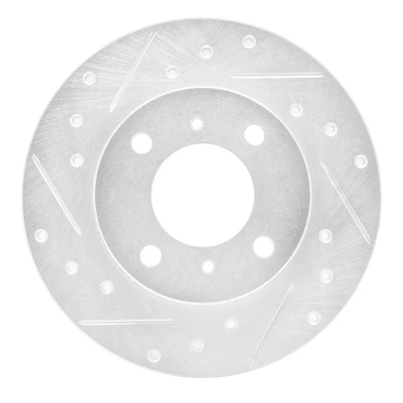 R1 92-96 Dodge Colt Front Left Drilled & Slotted Silver Brake Rotor 1