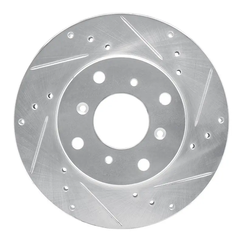 R1 92-96 Honda Prelude Front Right Drilled & Slotted Silver Brake Rotor 1