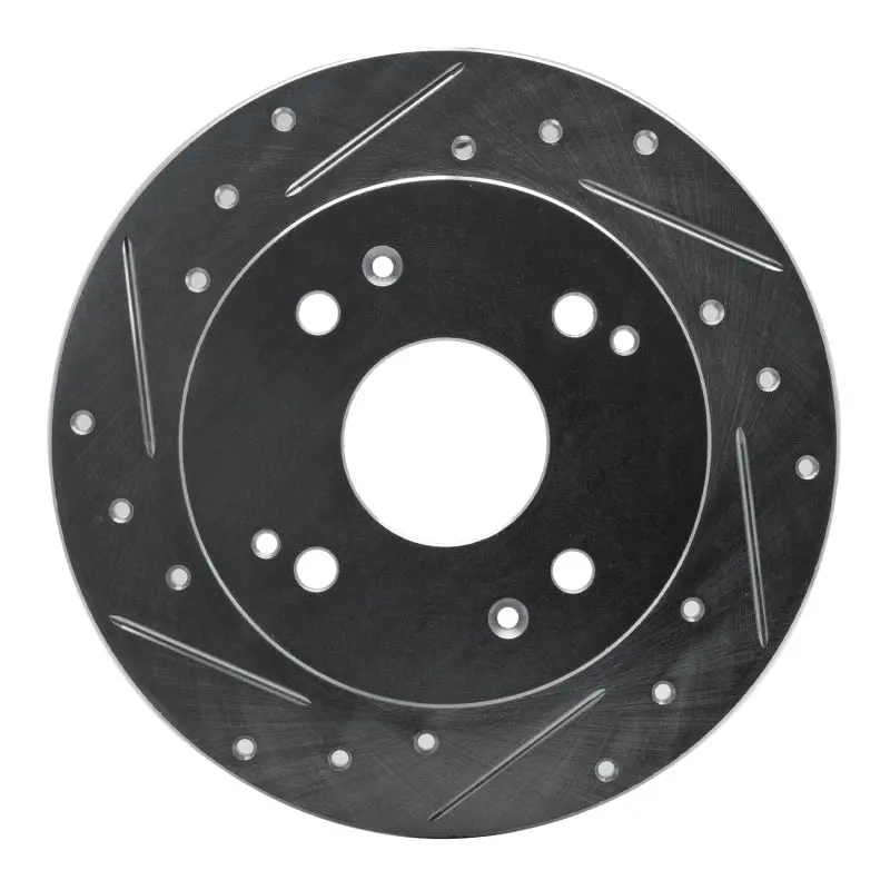 R1 92-97 Acura Cl Rear Left Drilled & Slotted Silver Brake Rotor 1