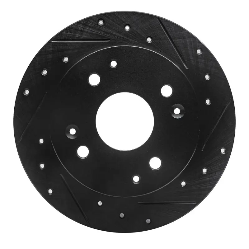 R1 92-97 Acura Cl Rear Right Drilled & Slotted Black Brake Rotor 1