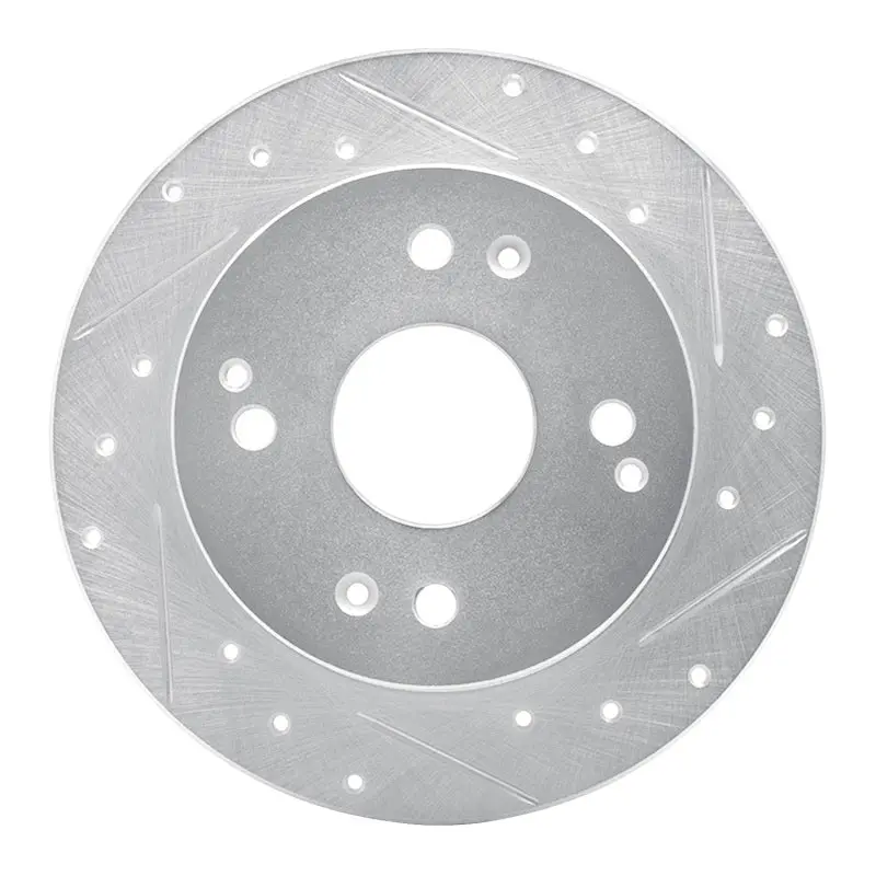 R1 92-97 Acura Cl Rear Right Drilled & Slotted Silver Brake Rotor 1