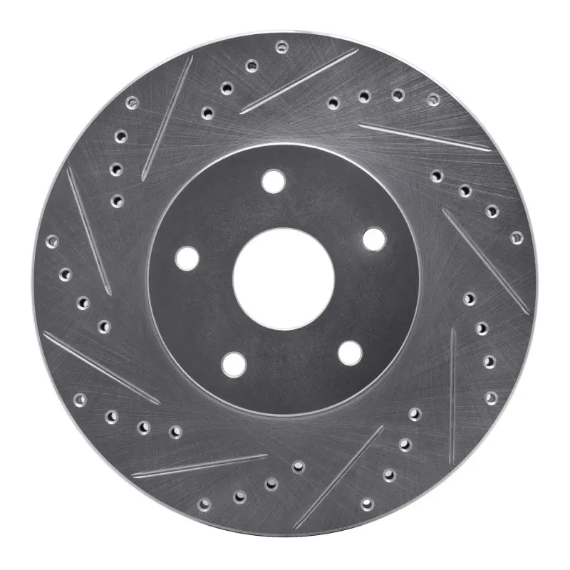 R1 92-97 Subaru Svx Front Left Drilled & Slotted Silver Brake Rotor 1