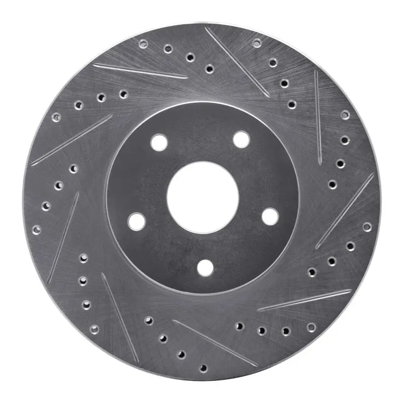 R1 92-97 Subaru Svx Front Right Drilled & Slotted Silver Brake Rotor 1