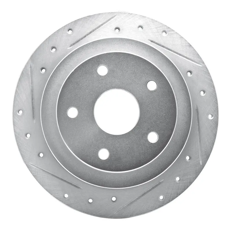 R1 92-97 Subaru Svx Rear Left Drilled & Slotted Silver Brake Rotor 1