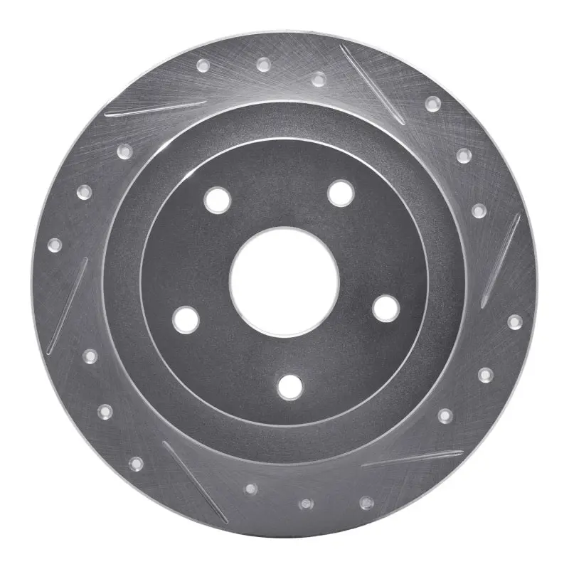 R1 92-97 Subaru Svx Rear Right Drilled & Slotted Silver Brake Rotor 1