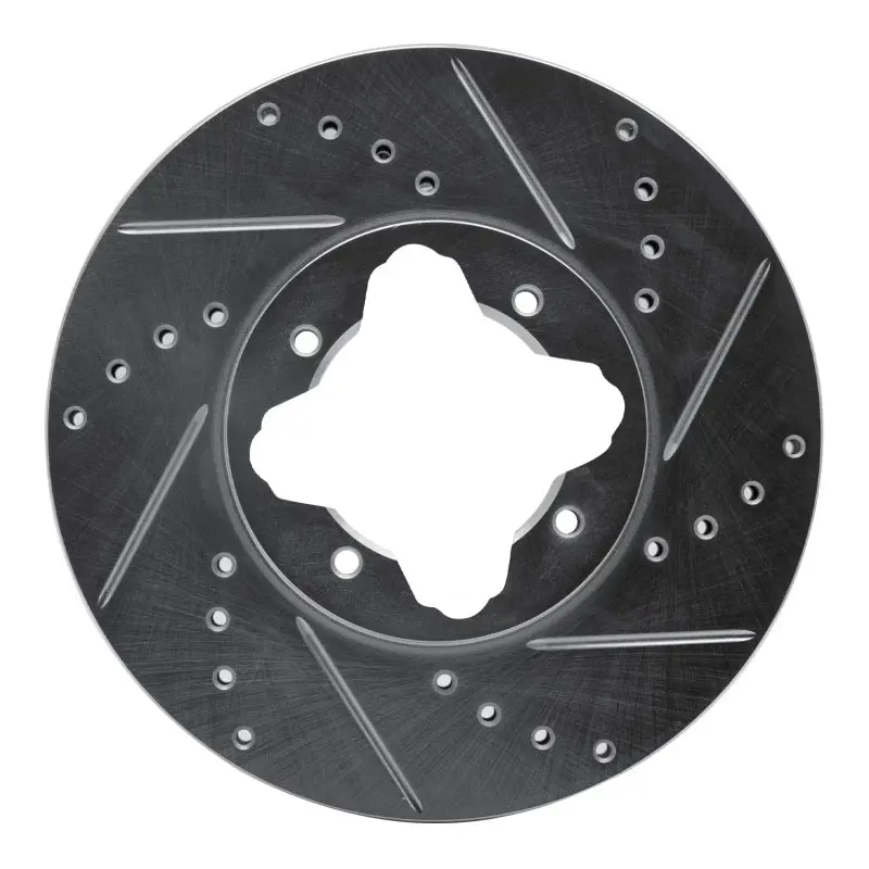 R1 92-98 Acura Vigor Front Right Drilled & Slotted Silver Brake Rotor 1