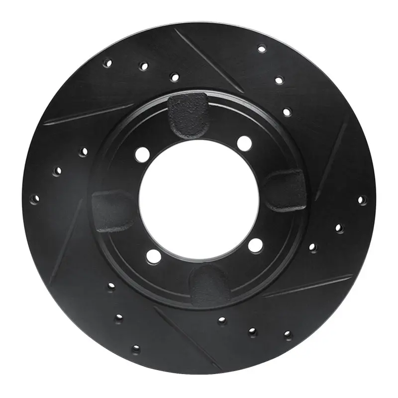 R1 92-98 Hyundai Elantra Front Right Drilled & Slotted Black Brake Rotor 1
