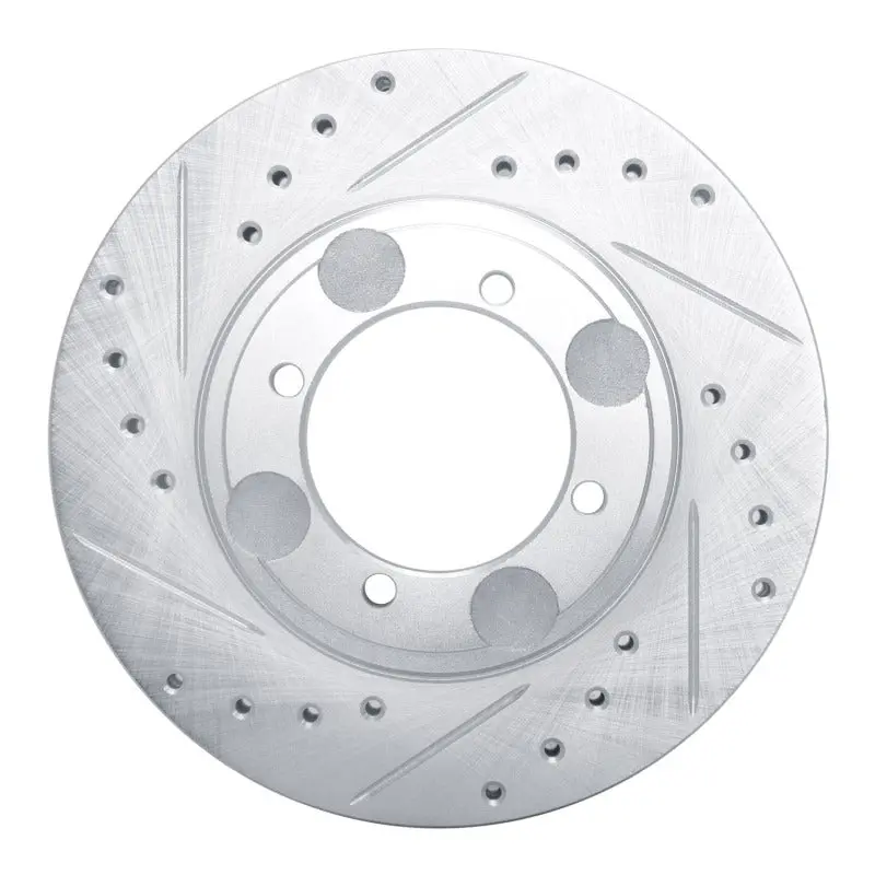 R1 92-98 Hyundai Tiburon Front Left Drilled & Slotted Silver Brake Rotor 1