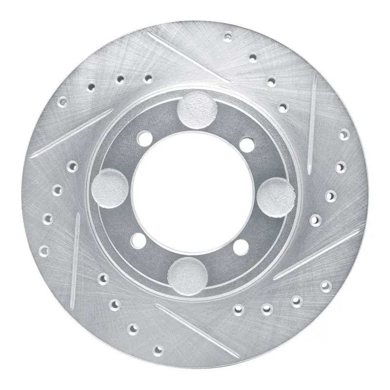 R1 92-98 Hyundai Tiburon Front Right Drilled & Slotted Silver Brake Rotor 1