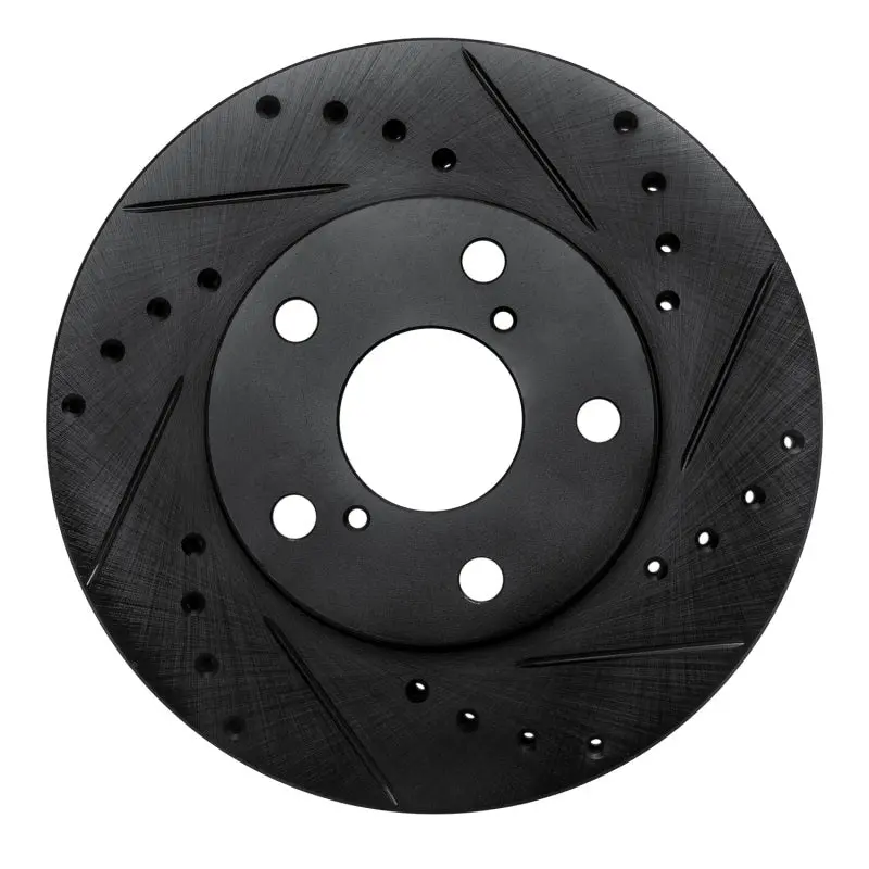 R1 92-98 Lexus Sc300 Front Left Drilled & Slotted Black Brake Rotor 1