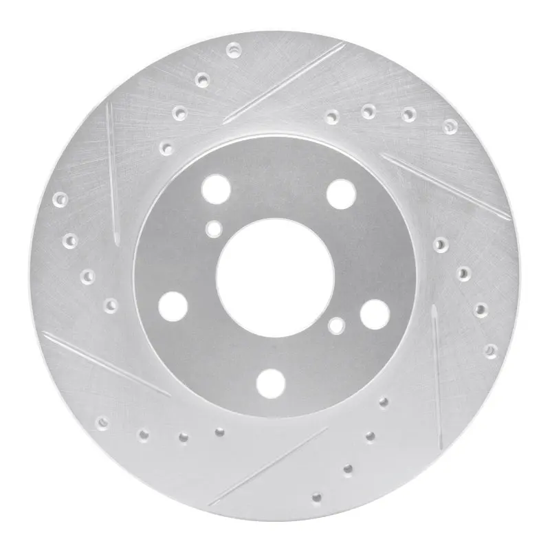 R1 92-98 Lexus Sc300 Front Left Drilled & Slotted Silver Brake Rotor 1