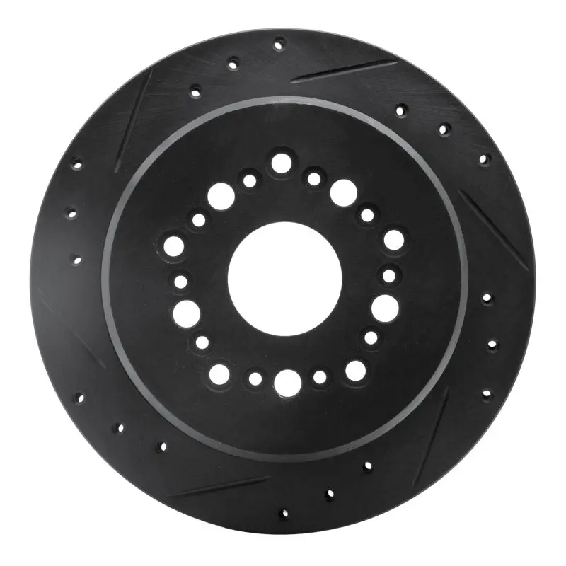R1 92-98 Lexus Sc300 Rear Left Drilled & Slotted Black Brake Rotor 1