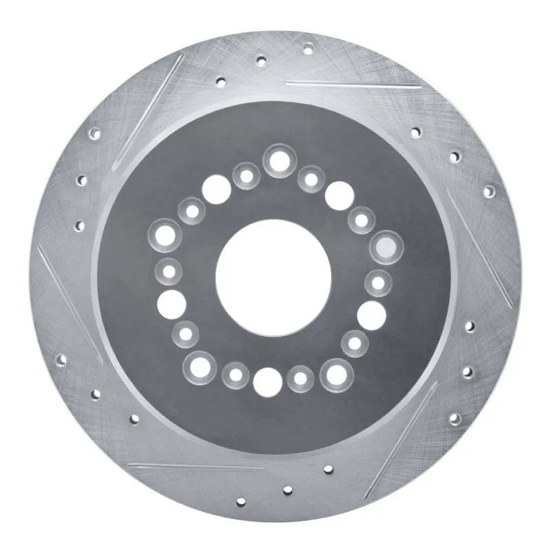 R1 92-98 Lexus Sc300 Rear Left Drilled & Slotted Silver Brake Rotor 1