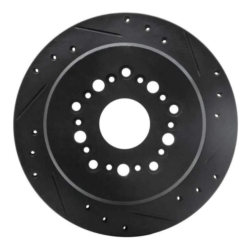 R1 92-98 Lexus Sc300 Rear Right Drilled & Slotted Black Brake Rotor 1