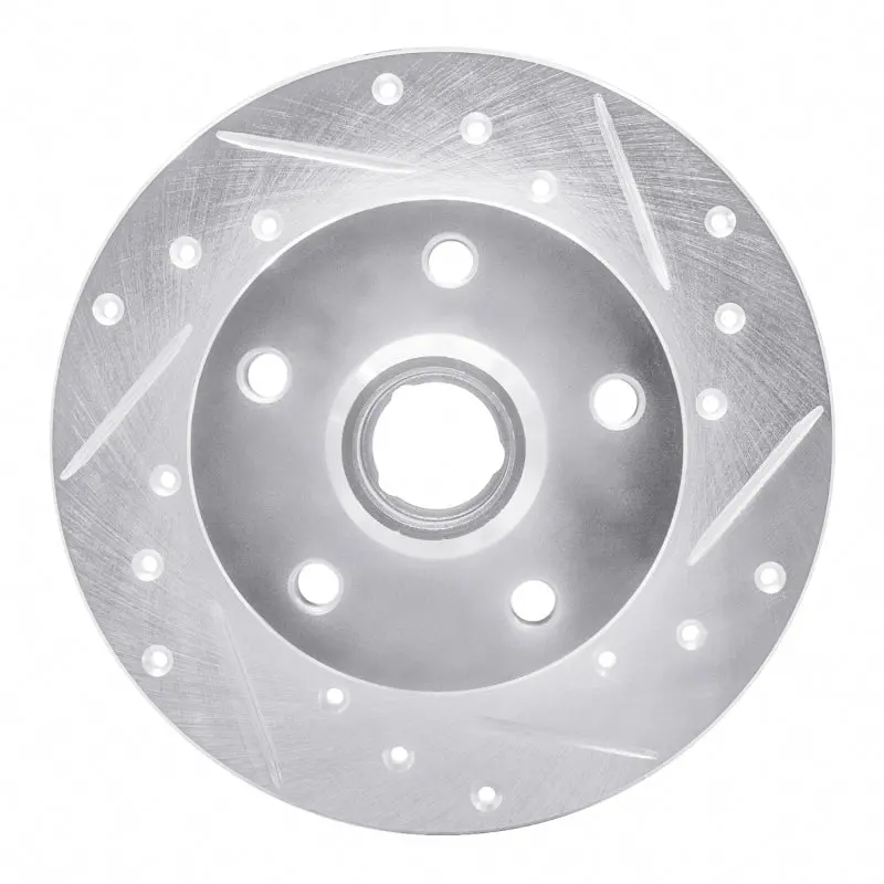 R1 92-98 Volkswagen Golf Rear Right Drilled & Slotted Silver Brake Rotor 1