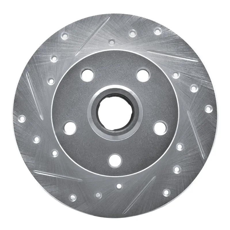 R1 92-98 Volkswagen Passat (Usa/Canada) Rear Left Drilled & Slotted Silver Brake Rotor 1
