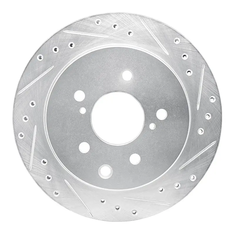 R1 93-01 Infiniti Q45 Rear Right Drilled & Slotted Silver Brake Rotor 1