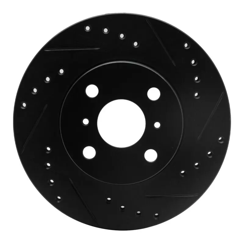 R1 93-02 Chevrolet Prizm Front Right Drilled & Slotted Black Brake Rotor 1