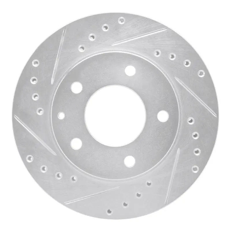 R1 93-03 Ford Probe Front Left Drilled & Slotted Silver Brake Rotor 1