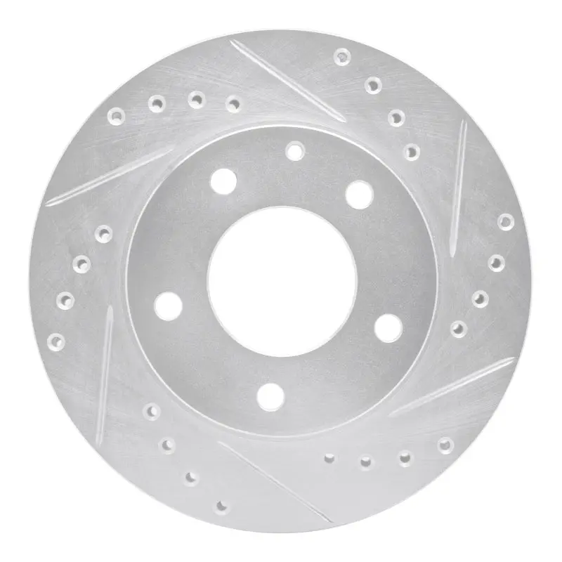 R1 93-03 Ford Probe Front Right Drilled & Slotted Silver Brake Rotor 1