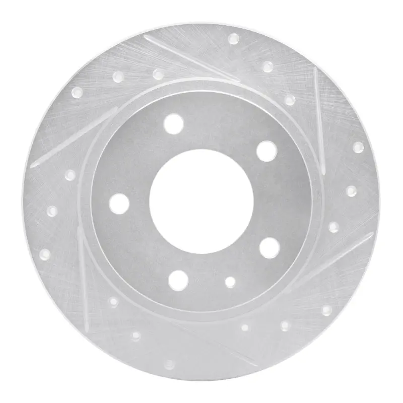 R1 93-03 Ford Probe Rear Right Drilled & Slotted Silver Brake Rotor 1