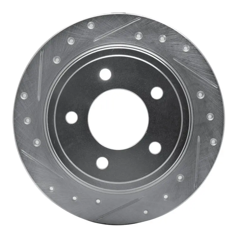 R1 93-04 Chrysler 300M Rear Left Drilled & Slotted Silver Brake Rotor 1