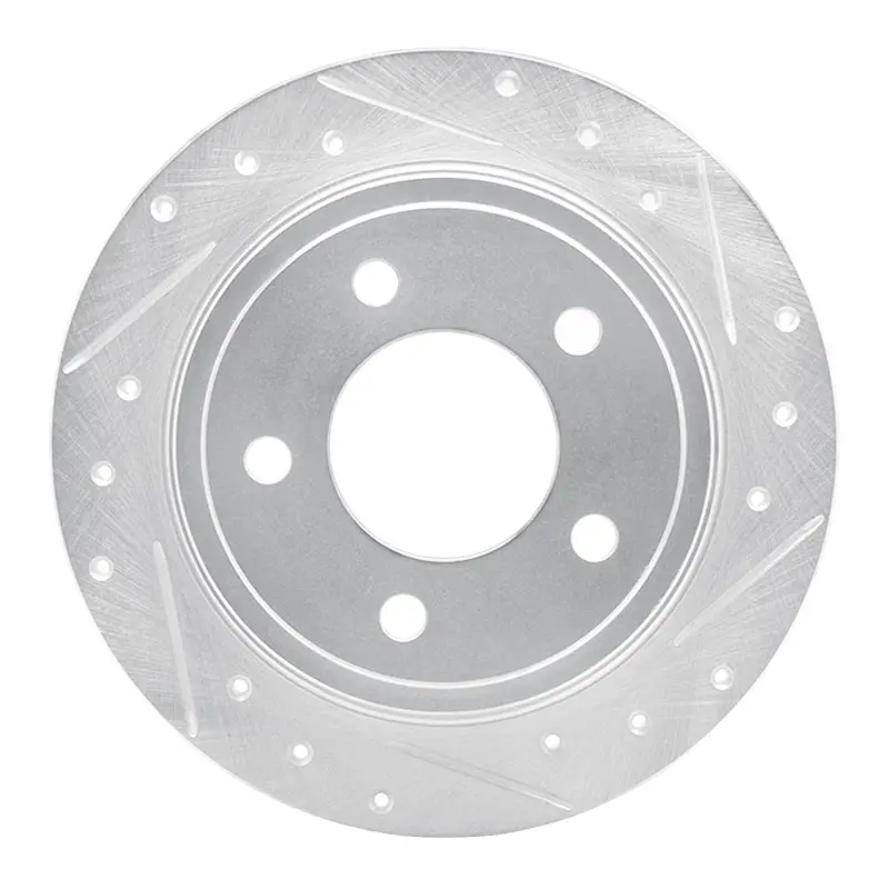 R1 93-04 Chrysler Concorde Rear Right Drilled & Slotted Silver Brake Rotor 1