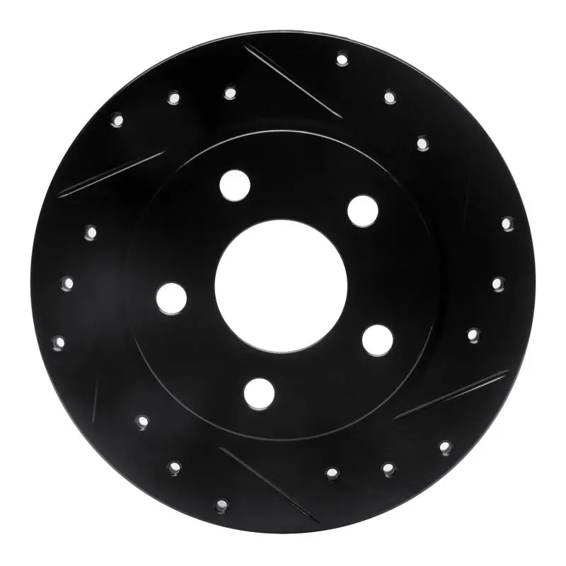 R1 93-05 Ford Taurus (Excl Sho) Rear Right Drilled & Slotted Black Brake Rotor 1