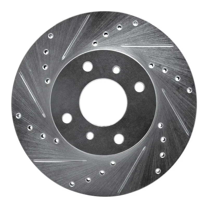 R1 93-06 Infiniti G20 Front Left Drilled & Slotted Silver Brake Rotor 1