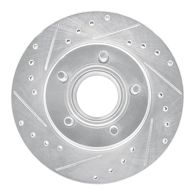 R1 93-94 Ford Explorer Front Left Drilled & Slotted Silver Brake Rotor 1