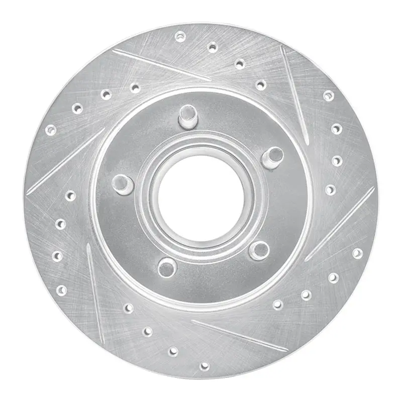 R1 93-94 Ford Explorer Front Right Drilled & Slotted Silver Brake Rotor 1
