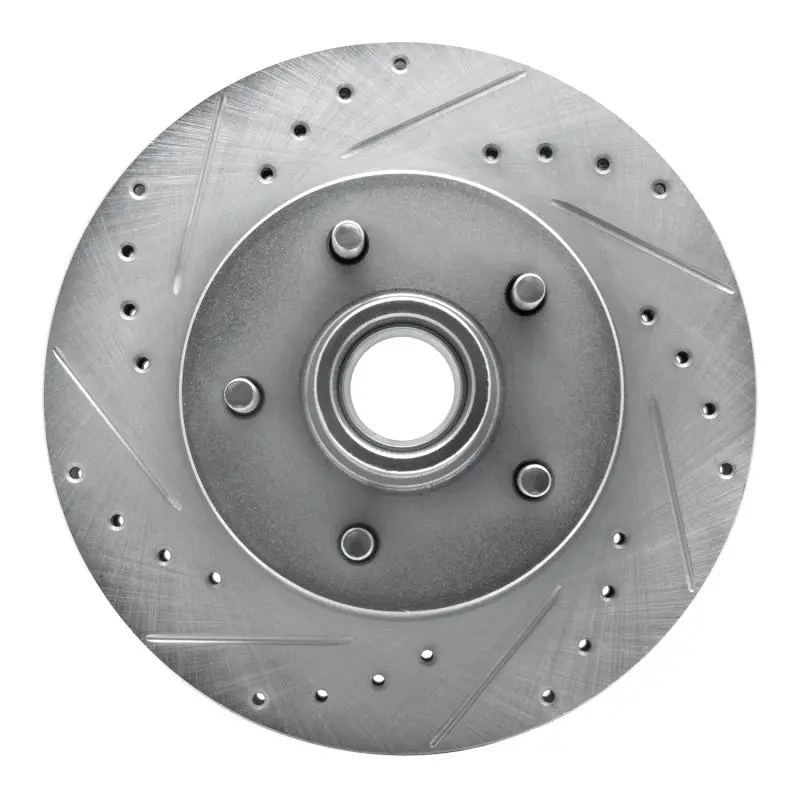 R1 93-95 Chevrolet G10 Front Left Drilled & Slotted Silver Brake Rotor 1