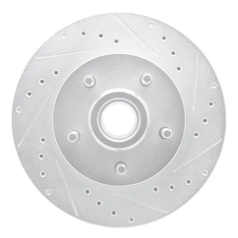 R1 93-95 Chevrolet G10 Front Right Drilled & Slotted Silver Brake Rotor 1