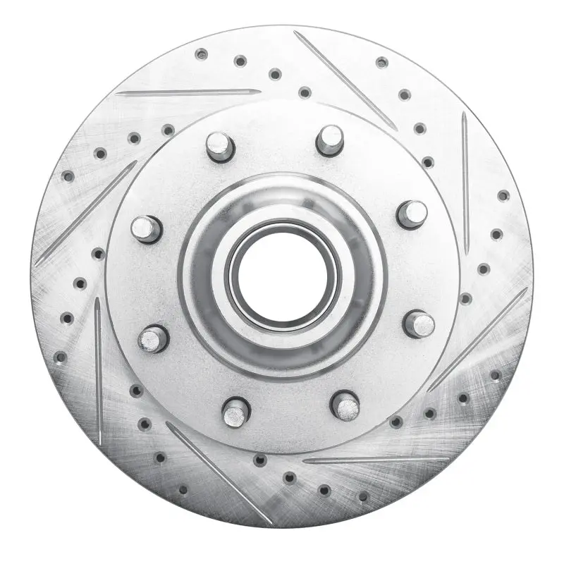 R1 93-95 Chevrolet G30 Front Right Drilled & Slotted Silver Brake Rotor 1