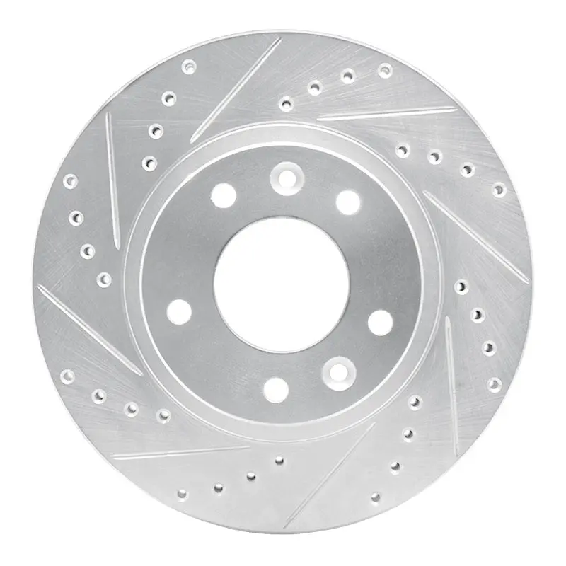 R1 93-95 Mazda Rx-7 Front Left Drilled & Slotted Silver Brake Rotor 1