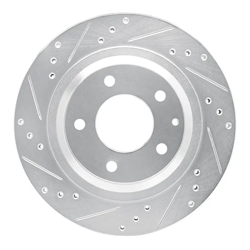 R1 93-95 Mazda Rx-7 Rear Left Drilled & Slotted Silver Brake Rotor 1