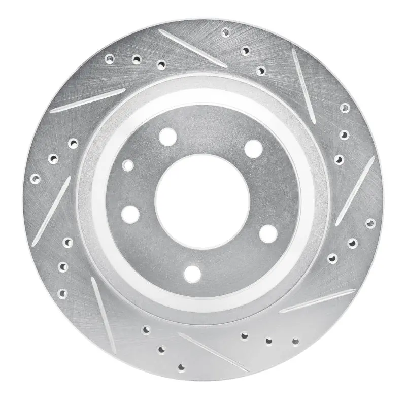R1 93-95 Mazda Rx-7 Rear Right Drilled & Slotted Silver Brake Rotor 1