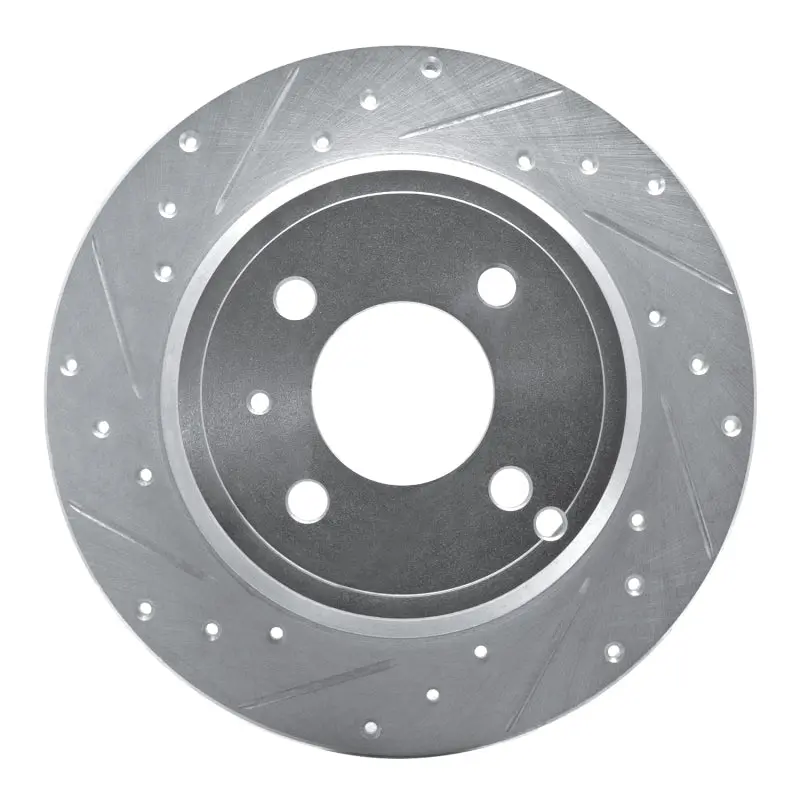 R1 93-95 Volvo 850 Rear Left Drilled & Slotted Silver Brake Rotor 1